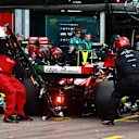 MONTE-CARLO, MONACO - MAY 28: Zhou Guanyu of China driving the (24) Alfa Romeo F1 C43 Ferrari makes a pitstop during the F1 Grand Prix of Monaco at Circuit de Monaco on May 28, 2023 in Monte-Carlo, Monaco. (Photo by Mark Thompson/Getty Images)