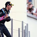MONTE-CARLO, MONACO - MAY 28: Third placed Esteban Ocon of France and Alpine F1 celebrates on the podium during the F1 Grand Prix of Monaco at Circuit de Monaco on May 28, 2023 in Monte-Carlo, Monaco. (Photo by Dan Istitene - Formula 1/Formula 1 via Getty Images)