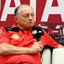LUSAIL CITY, QATAR - OCTOBER 06: Ferrari Team Principal Frederic Vasseur attends the Team Principals Press Conference during practice ahead of the F1 Grand Prix of Qatar at Lusail International Circuit on October 06, 2023 in Lusail City, Qatar. (Photo by Clive Mason/Getty Images)
