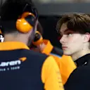 LUSAIL CITY, QATAR - OCTOBER 06: Oscar Piastri of Australia and McLaren prepares to drive in the garage during qualifying ahead of the F1 Grand Prix of Qatar at Lusail International Circuit on October 06, 2023 in Lusail City, Qatar. (Photo by Dan Istitene - Formula 1/Formula 1 via Getty Images)