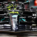 LUSAIL CITY, QATAR - OCTOBER 06: Lewis Hamilton of Great Britain driving the (44) Mercedes AMG Petronas F1 Team W14 drives in the Pitlane during qualifying ahead of the F1 Grand Prix of Qatar at Lusail International Circuit on October 06, 2023 in Lusail City, Qatar. (Photo by Mark Thompson/Getty Images)