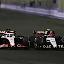 JEDDAH, SAUDI ARABIA - MARCH 19: Yuki Tsunoda of Japan driving the (22) Scuderia AlphaTauri AT04 leads Kevin Magnussen of Denmark driving the (20) Haas F1 VF-23 Ferrari during the F1 Grand Prix of Saudi Arabia at Jeddah Corniche Circuit on March 19, 2023 in Jeddah, Saudi Arabia. (Photo by Lars Baron/Getty Images)