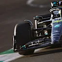 JEDDAH, SAUDI ARABIA - MARCH 17: Lewis Hamilton of Great Britain driving the (44) Mercedes AMG Petronas F1 Team W14 on track during practice ahead of the F1 Grand Prix of Saudi Arabia at Jeddah Corniche Circuit on March 17, 2023 in Jeddah, Saudi Arabia. (Photo by Mark Thompson/Getty Images)