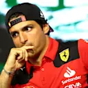 JEDDAH, SAUDI ARABIA - MARCH 16: Carlos Sainz of Spain and Ferrari attends the Drivers Press Conference during previews ahead of the F1 Grand Prix of Saudi Arabia at Jeddah Corniche Circuit on March 16, 2023 in Jeddah, Saudi Arabia. (Photo by Bryn Lennon/Getty Images)