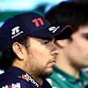 JEDDAH, SAUDI ARABIA - MARCH 16: Sergio Perez of Mexico and Oracle Red Bull Racing looks on in the Drivers Press Conference during previews ahead of the F1 Grand Prix of Saudi Arabia at Jeddah Corniche Circuit on March 16, 2023 in Jeddah, Saudi Arabia. (Photo by Bryn Lennon/Getty Images)