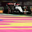 JEDDAH, SAUDI ARABIA - MARCH 18: Nyck de Vries of Netherlands driving the (21) Scuderia AlphaTauri AT04 on track during qualifying ahead of the F1 Grand Prix of Saudi Arabia at Jeddah Corniche Circuit on March 18, 2023 in Jeddah, Saudi Arabia. (Photo by Clive Mason/Getty Images)