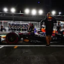JEDDAH, SAUDI ARABIA - MARCH 18: Max Verstappen of the Netherlands driving the (1) Oracle Red Bull Racing RB19 stops in the Pitlane during qualifying ahead of the F1 Grand Prix of Saudi Arabia at Jeddah Corniche Circuit on March 18, 2023 in Jeddah, Saudi Arabia. (Photo by Mark Thompson/Getty Images)