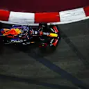 SINGAPORE, SINGAPORE - SEPTEMBER 15: Sergio Perez of Mexico driving the (11) Oracle Red Bull Racing RB19 on track during practice ahead of the F1 Grand Prix of Singapore at Marina Bay Street Circuit on September 15, 2023 in Singapore, Singapore. (Photo by Mark Thompson/Getty Images)
