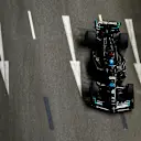 SINGAPORE, SINGAPORE - SEPTEMBER 15: George Russell of Great Britain driving the (63) Mercedes AMG Petronas F1 Team W14 on track during practice ahead of the F1 Grand Prix of Singapore at Marina Bay Street Circuit on September 15, 2023 in Singapore, Singapore. (Photo by Mark Thompson/Getty Images)