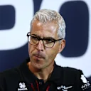 SINGAPORE, SINGAPORE - SEPTEMBER 15: Alessandro Alunni Bravi, Team Representative of Alfa Romeo F1 talks in the team principals press conference during practice ahead of the F1 Grand Prix of Singapore at Marina Bay Street Circuit on September 15, 2023 in Singapore, Singapore. (Photo by Bryn Lennon/Getty Images)