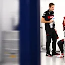 SINGAPORE, SINGAPORE - SEPTEMBER 16: Nineteenth placed qualifier Zhou Guanyu of China and Alfa Romeo F1 reacts in the garage during qualifying ahead of the F1 Grand Prix of Singapore at Marina Bay Street Circuit on September 16, 2023 in Singapore, Singapore. (Photo by Dan Istitene - Formula 1/Formula 1 via Getty Images)