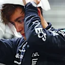 SINGAPORE, SINGAPORE - SEPTEMBER 16: Second placed qualifier George Russell of Great Britain and Mercedes looks on in parc ferme during qualifying ahead of the F1 Grand Prix of Singapore at Marina Bay Street Circuit on September 16, 2023 in Singapore, Singapore. (Photo by Mark Thompson/Getty Images)