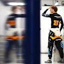 SINGAPORE, SINGAPORE - SEPTEMBER 16: Seventeenth placed qualifier Oscar Piastri of Australia and McLaren reacts in the garage during qualifying ahead of the F1 Grand Prix of Singapore at Marina Bay Street Circuit on September 16, 2023 in Singapore, Singapore. (Photo by Dan Istitene - Formula 1/Formula 1 via Getty Images)
