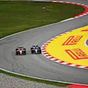 BARCELONA, SPAIN - JUNE 04: Charles Leclerc of Monaco driving the (16) Ferrari SF-23 leads Logan Sargeant of United States driving the (2) Williams FW45 Mercedes on track during the F1 Grand Prix of Spain at Circuit de Barcelona-Catalunya on June 04, 2023 in Barcelona, Spain. (Photo by Dan Mullan - Formula 1/Formula 1 via Getty Images)
