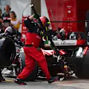 BARCELONA, SPAIN - JUNE 04: Zhou Guanyu of China driving the (24) Alfa Romeo F1 C43 Ferrari makes a pitstop during the F1 Grand Prix of Spain at Circuit de Barcelona-Catalunya on June 04, 2023 in Barcelona, Spain. (Photo by Dan Istitene - Formula 1/Formula 1 via Getty Images)
