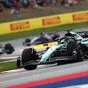 BARCELONA, SPAIN - JUNE 04: Lance Stroll of Canada driving the (18) Aston Martin AMR23 Mercedes on track during the F1 Grand Prix of Spain at Circuit de Barcelona-Catalunya on June 04, 2023 in Barcelona, Spain. (Photo by Joe Portlock - Formula 1/Formula 1 via Getty Images)