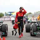 BARCELONA, SPAIN - JUNE 04: fifth placed Carlos Sainz of Spain and Ferrari walks in parc ferme during the F1 Grand Prix of Spain at Circuit de Barcelona-Catalunya on June 04, 2023 in Barcelona, Spain. (Photo by Dan Istitene - Formula 1/Formula 1 via Getty Images)