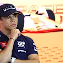 BARCELONA, SPAIN - JUNE 01: Nyck de Vries of Netherlands and Scuderia AlphaTauri attends the Drivers Press Conference during previews ahead of the F1 Grand Prix of Spain at Circuit de Barcelona-Catalunya on June 01, 2023 in Barcelona, Spain. (Photo by Dan Istitene/Getty Images)