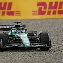 BARCELONA, SPAIN - JUNE 03: Lance Stroll of Canada driving the (18) Aston Martin AMR23 Mercedes runs wide during final practice ahead of the F1 Grand Prix of Spain at Circuit de Barcelona-Catalunya on June 03, 2023 in Barcelona, Spain. (Photo by David Ramos/Getty Images)