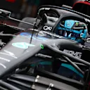 BARCELONA, SPAIN - JUNE 03: George Russell of Great Britain driving the (63) Mercedes AMG Petronas F1 Team W14 in the Pitlane during qualifying ahead of the F1 Grand Prix of Spain at Circuit de Barcelona-Catalunya on June 03, 2023 in Barcelona, Spain. (Photo by Mark Thompson/Getty Images)