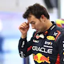 BARCELONA, SPAIN - JUNE 03: 11th Placed qualifier Sergio Perez of Mexico and Oracle Red Bull Racing reacts in the garage during qualifying ahead of the F1 Grand Prix of Spain at Circuit de Barcelona-Catalunya on June 03, 2023 in Barcelona, Spain. (Photo by Dan Istitene - Formula 1/Formula 1 via Getty Images)