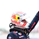 BARCELONA, SPAIN - JUNE 03: Pole position qualifier Max Verstappen of the Netherlands and Oracle Red Bull Racing celebrates in parc ferme during qualifying ahead of the F1 Grand Prix of Spain at Circuit de Barcelona-Catalunya on June 03, 2023 in Barcelona, Spain. (Photo by Dan Istitene - Formula 1/Formula 1 via Getty Images)