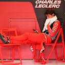 ZANDVOORT, NETHERLANDS - AUGUST 27: Charles Leclerc of Monaco and Ferrari prepares to drive in the garage prior to the F1 Grand Prix of The Netherlands at Circuit Zandvoort on August 27, 2023 in Zandvoort, Netherlands. (Photo by Peter Fox/Getty Images)