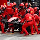 ZANDVOORT, NETHERLANDS - AUGUST 27: Charles Leclerc of Monaco driving the (16) Ferrari SF-23 makes a pitstop during the F1 Grand Prix of The Netherlands at Circuit Zandvoort on August 27, 2023 in Zandvoort, Netherlands. (Photo by Dan Istitene - Formula 1/Formula 1 via Getty Images)