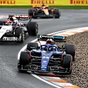 ZANDVOORT, NETHERLANDS - AUGUST 27: Alexander Albon of Thailand driving the (23) Williams FW45 Mercedes runs wide during the F1 Grand Prix of The Netherlands at Circuit Zandvoort on August 27, 2023 in Zandvoort, Netherlands. (Photo by Bryn Lennon - Formula 1/Formula 1 via Getty Images)