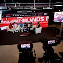 ZANDVOORT, NETHERLANDS - AUGUST 24: Carlos Sainz of Spain and Ferrari, Pierre Gasly of France and Alpine F1, Logan Sargeant of United States and Williams, Kevin Magnussen of Denmark and Haas F1 and Zhou Guanyu of China and Alfa Romeo F1 attend the Drivers Press Conference during previews ahead of the F1 Grand Prix of The Netherlands at Circuit Zandvoort on August 24, 2023 in Zandvoort, Netherlands. (Photo by Dean Mouhtaropoulos/Getty Images)