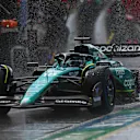 ZANDVOORT, NETHERLANDS - AUGUST 26: Lance Stroll of Canada driving the (18) Aston Martin AMR23 Mercedes in the rain in the Pitlane during final practice ahead of the F1 Grand Prix of The Netherlands at Circuit Zandvoort on August 26, 2023 in Zandvoort, Netherlands. (Photo by Dan Istitene - Formula 1/Formula 1 via Getty Images)