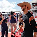 AUSTIN, TEXAS - OCTOBER 22: Daniel Ricciardo of Australia and Scuderia AlphaTauri looks on from the drivers parade prior to the F1 Grand Prix of United States at Circuit of The Americas on October 22, 2023 in Austin, Texas. (Photo by Chris Graythen/Getty Images)
