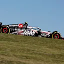AUSTIN, TEXAS - OCTOBER 20: Nico Hulkenberg of Germany driving the (27) Haas F1 VF-23 Ferrari on track during practice ahead of the F1 Grand Prix of United States at Circuit of The Americas on October 20, 2023 in Austin, Texas. (Photo by Chris Graythen/Getty Images)