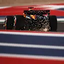AUSTIN, TEXAS - OCTOBER 20: Sparks fly behind Oscar Piastri of Australia driving the (81) McLaren MCL60 Mercedes on track during qualifying ahead of the F1 Grand Prix of United States at Circuit of The Americas on October 20, 2023 in Austin, Texas. (Photo by Jared C. Tilton - Formula 1/Formula 1 via Getty Images)
