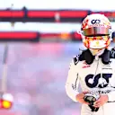 AUSTIN, TEXAS - OCTOBER 21: 19th placed qualifier Yuki Tsunoda of Japan and Scuderia AlphaTauri reacts after the Sprint Shootout ahead of the F1 Grand Prix of United States at Circuit of The Americas on October 21, 2023 in Austin, Texas. (Photo by Dan Istitene - Formula 1/Formula 1 via Getty Images)