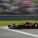 AUSTIN, TEXAS - OCTOBER 21: Zhou Guanyu of China driving the (24) Alfa Romeo F1 C43 Ferrari during the Sprint Shootout ahead of the F1 Grand Prix of United States at Circuit of The Americas on October 21, 2023 in Austin, Texas. (Photo by Rudy Carezzevoli/Getty Images)
