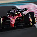 Robert Shwartzman driving the Ferrari SF-23 on track during the Abu Dhabi test