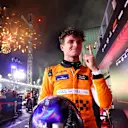 SINGAPORE, SINGAPORE - SEPTEMBER 22: Race winner Lando Norris of Great Britain and McLaren celebrates in parc ferme during the F1 Grand Prix of Singapore at Marina Bay Street Circuit on September 22, 2024 in Singapore, Singapore. (Photo by Clive Rose - Formula 1/Formula 1 via Getty Images)