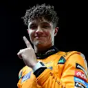 SINGAPORE, SINGAPORE - SEPTEMBER 21: Pole position qualifier Lando Norris of Great Britain and McLaren celebrates in parc ferme during qualifying ahead of the F1 Grand Prix of Singapore at Marina Bay Street Circuit on September 21, 2024 in Singapore, Singapore. (Photo by Clive Rose - Formula 1/Formula 1 via Getty Images)