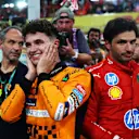 ABU DHABI, UNITED ARAB EMIRATES - DECEMBER 08: Race winner Lando Norris of Great Britain and McLaren celebrates in parc ferme during the F1 Grand Prix of Abu Dhabi at Yas Marina Circuit on December 08, 2024 in Abu Dhabi, United Arab Emirates. (Photo by Bryn Lennon - Formula 1/Formula 1 via Getty Images)