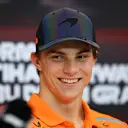 ABU DHABI, UNITED ARAB EMIRATES - DECEMBER 05: Oscar Piastri of Australia and McLaren attends the Drivers Press Conference during previews ahead of the F1 Grand Prix of Abu Dhabi at Yas Marina Circuit on December 05, 2024 in Abu Dhabi, United Arab Emirates. (Photo by Clive Mason/Getty Images)