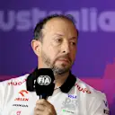 MELBOURNE, AUSTRALIA - MARCH 22: Peter Bayer, CEO of Visa Cash App RB attends the Team Principals Press Conference during practice ahead of the F1 Grand Prix of Australia at Albert Park Circuit on March 22, 2024 in Melbourne, Australia. (Photo by Robert Cianflone/Getty Images)