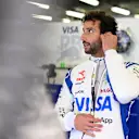 BAKU, AZERBAIJAN - SEPTEMBER 13: Daniel Ricciardo of Australia and Visa Cash App RB prepares to drive in the garage during practice ahead of the F1 Grand Prix of Azerbaijan at Baku City Circuit on September 13, 2024 in Baku, Azerbaijan. (Photo by Rudy Carezzevoli/Getty Images)