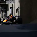 BAKU, AZERBAIJAN - SEPTEMBER 13: Sergio Perez of Mexico driving the (11) Oracle Red Bull Racing RB20 on track during practice ahead of the F1 Grand Prix of Azerbaijan at Baku City Circuit on September 13, 2024 in Baku, Azerbaijan. (Photo by Clive Mason/Getty Images)