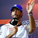 BAKU, AZERBAIJAN - SEPTEMBER 12: Daniel Ricciardo of Australia and Visa Cash App RB attends the Drivers Press Conference during previews ahead of the F1 Grand Prix of Azerbaijan at Baku City Circuit on September 12, 2024 in Baku, Azerbaijan. (Photo by Clive Rose/Getty Images)