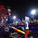 BAHRAIN, BAHRAIN - MARCH 02: Race winner Max Verstappen of the Netherlands and Oracle Red Bull Racing celebrates in parc ferme during the F1 Grand Prix of Bahrain at Bahrain International Circuit on March 02, 2024 in Bahrain, Bahrain. (Photo by Mark Thompson/Getty Images)