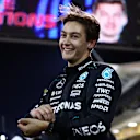 BAHRAIN, BAHRAIN - MARCH 01: Third placed qualifier George Russell of Great Britain and Mercedes reacts in parc ferme during qualifying ahead of the F1 Grand Prix of Bahrain at Bahrain International Circuit on March 01, 2024 in Bahrain, Bahrain. (Photo by Bryn Lennon - Formula 1/Formula 1 via Getty Images)