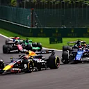SPA, BELGIUM - JULY 28: Max Verstappen of the Netherlands driving the (1) Oracle Red Bull Racing RB20 leads Alexander Albon of Thailand driving the (23) Williams FW46 Mercedes during the F1 Grand Prix of Belgium at Circuit de Spa-Francorchamps on July 28, 2024 in Spa, Belgium. (Photo by Mark Thompson/Getty Images)