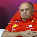 SPA, BELGIUM - JULY 26: Ferrari Team Principal Frederic Vasseur attends the Team Principals Press Conference during practice ahead of the F1 Grand Prix of Belgium at Circuit de Spa-Francorchamps on July 26, 2024 in Spa, Belgium. (Photo by Bryn Lennon/Getty Images)