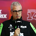 SPA, BELGIUM - JULY 26: Alessandro Alunni Bravi, Team Representative of Stake F1 Team Kick Sauber attends the Team Principals Press Conference during practice ahead of the F1 Grand Prix of Belgium at Circuit de Spa-Francorchamps on July 26, 2024 in Spa, Belgium. (Photo by Bryn Lennon/Getty Images)